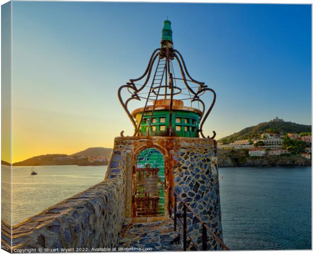 The old lighthouse, Collioure, France Canvas Print by Stuart Wyatt