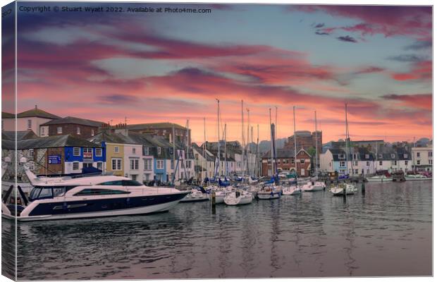 Weymouth Harbour Sunset Canvas Print by Stuart Wyatt