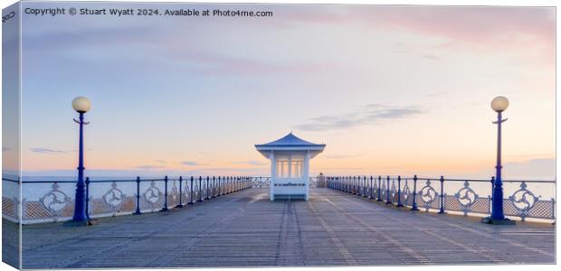 Swanage Pier Sunrise Tranquil Canvas Print by Stuart Wyatt