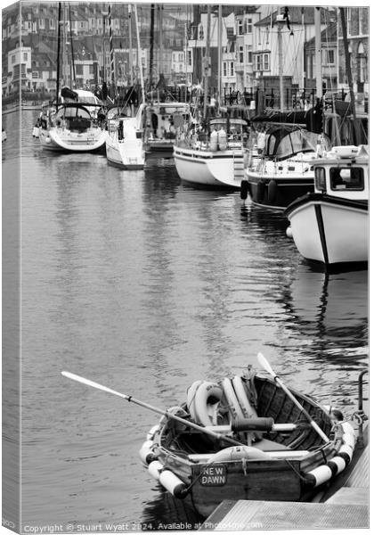Yachts in Weymouth Harbour Canvas Print by Stuart Wyatt