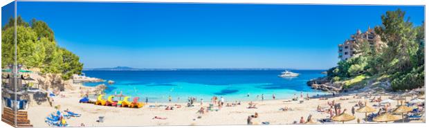 Panoramic view beautiful beach Calvia, Cala Compte Canvas Print by Alex Winter