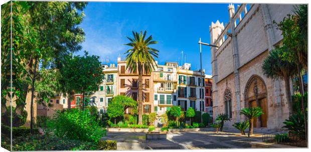 Houses in old town center of Palma de Majorca, Spa Canvas Print by Alex Winter