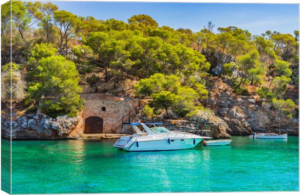 A luxurious yacht anchored Canvas Print by Alex Winter