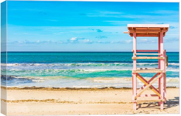 Beach of bay of Alcudia on Majorca island Canvas Print by Alex Winter