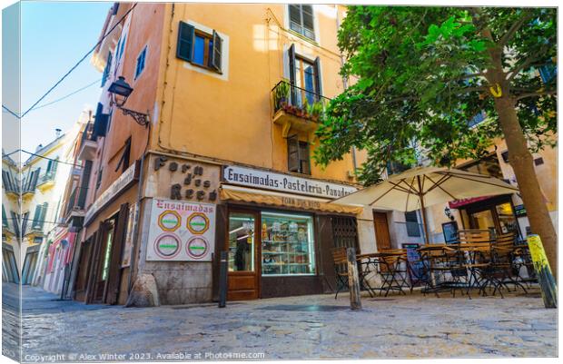 Palma Majorca Spain View of traditional Bakery Canvas Print by Alex Winter