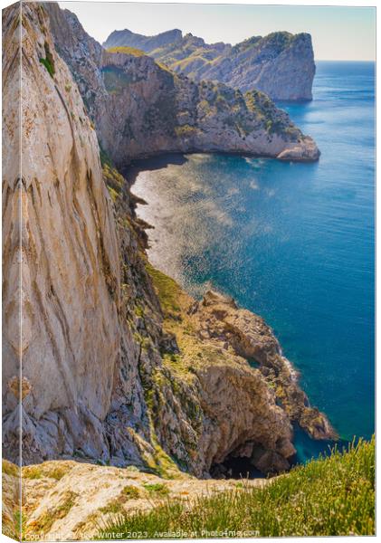 Rocks and cliffs of Cap de Formentor on Majorca Canvas Print by Alex Winter