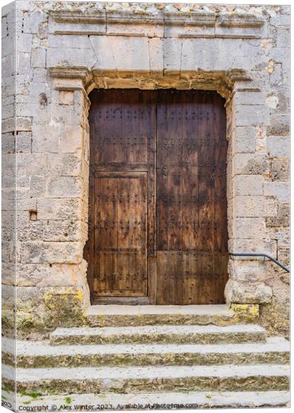 Ancient church door a window to the past Canvas Print by Alex Winter