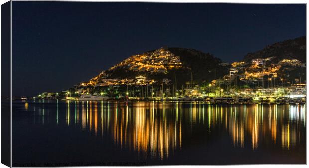 Port de Andratx on Majorca at night Canvas Print by Alex Winter