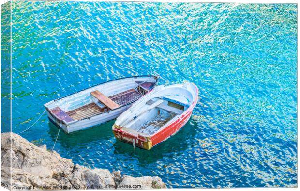 Two old rowboats Canvas Print by Alex Winter