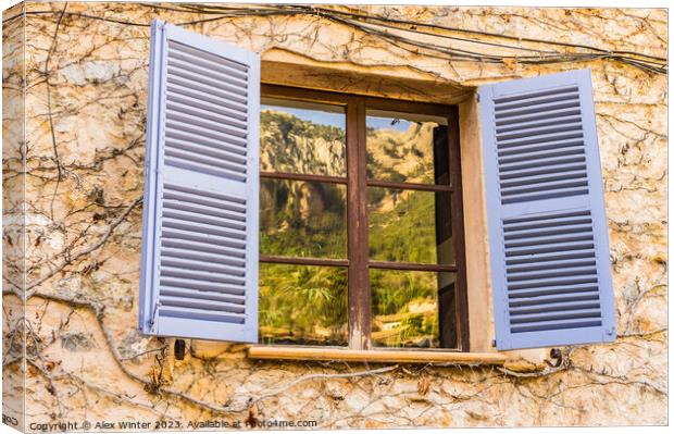Mediterranean window shutters Canvas Print by Alex Winter