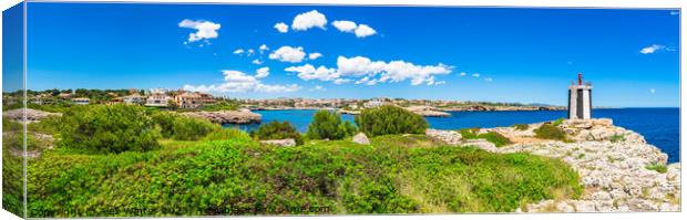 panorama of the lighthouse in Porto Cristo Canvas Print by Alex Winter