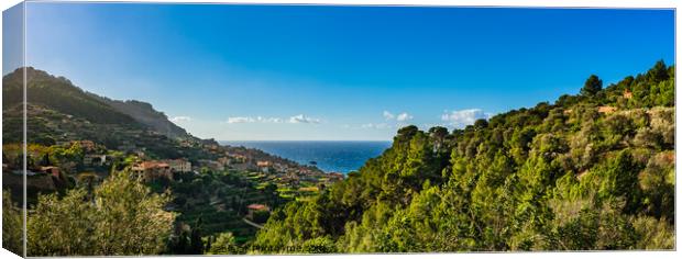 Idyllic panorama view of Banyalbufar  Canvas Print by Alex Winter