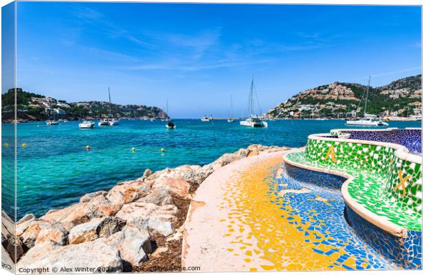 Port de Andratx with luxury yachts Canvas Print by Alex Winter