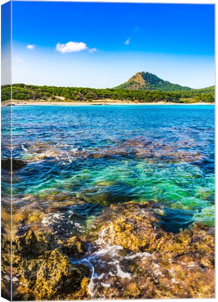 View of Cala Agulla beach on Mallorca Canvas Print by Alex Winter