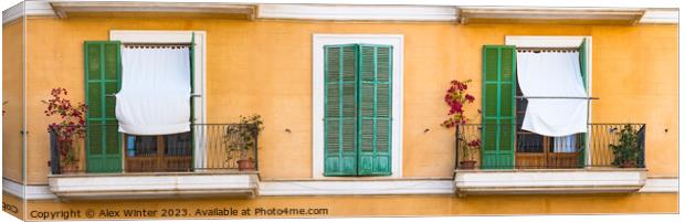 Panoramic view of mediterranean house Canvas Print by Alex Winter