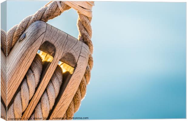 Nautical pulley  Canvas Print by Alex Winter
