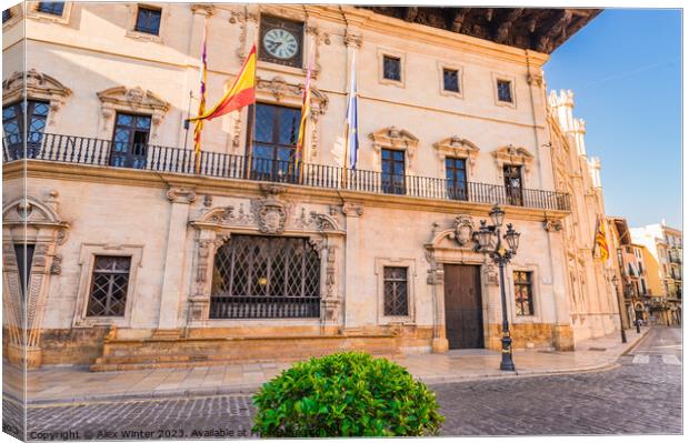 Town hall in the historic city center of Palma Canvas Print by Alex Winter