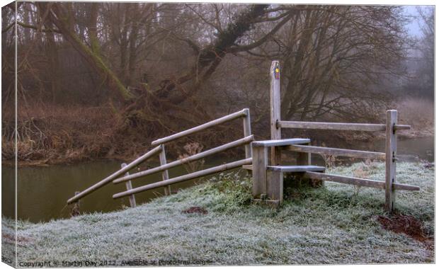 A Winter Wonderland at The River Bain Canvas Print by Martin Day