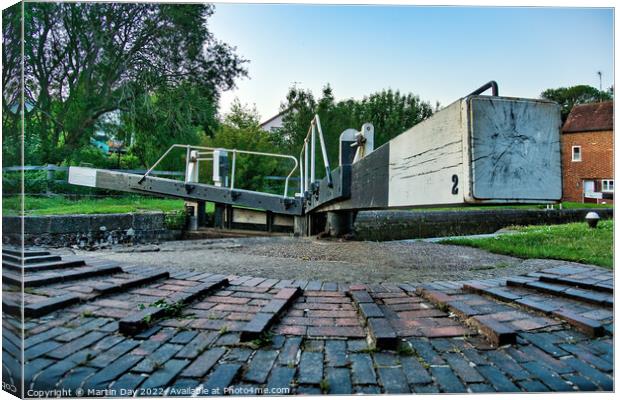 Lock Number 2 Grand Union Canal Braunston Canvas Print by Martin Day