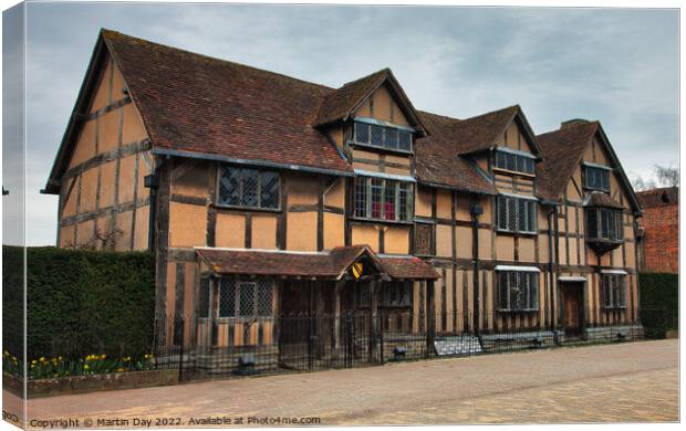 Shakespeare's Birthplace: Where Genius was Born Canvas Print by Martin Day