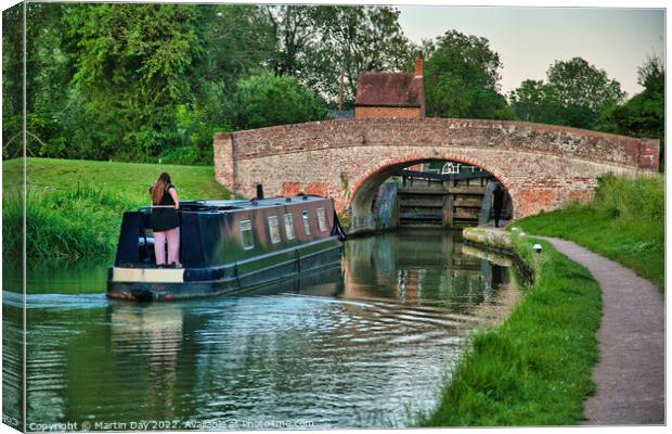 Serenity on the Grand Union Canal Canvas Print by Martin Day
