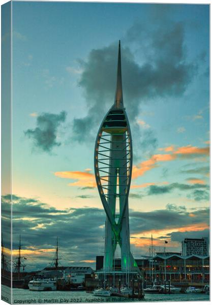 Spinnaker Tower in Portsmouth,  Canvas Print by Martin Day