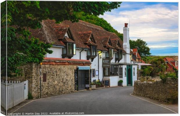 Lulworth Lodge Hotel and Bistro, Lulworth Cove Dor Canvas Print by Martin Day