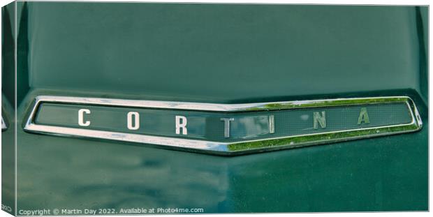 The Classic Ford Cortina Mark 1 Bonnet Badge Canvas Print by Martin Day