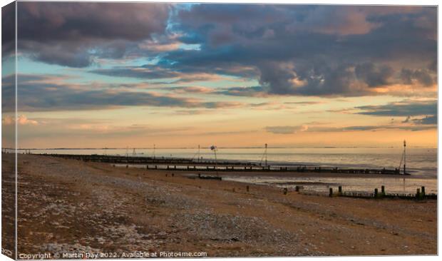 Hunstanton Beach in the Golden Hour Canvas Print by Martin Day