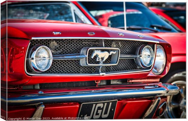 1965 Ford Mustang Griile Canvas Print by Martin Day