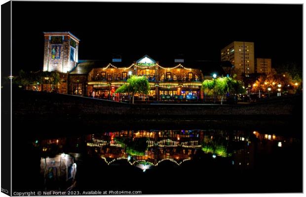 Basin reflections Canvas Print by Neil Porter