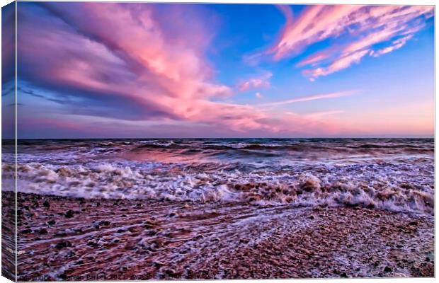 Sunset at Birling Gap Canvas Print by Gareth Parkes