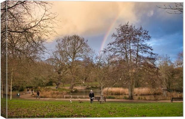 Rainbow over Hampden Park Canvas Print by Gareth Parkes