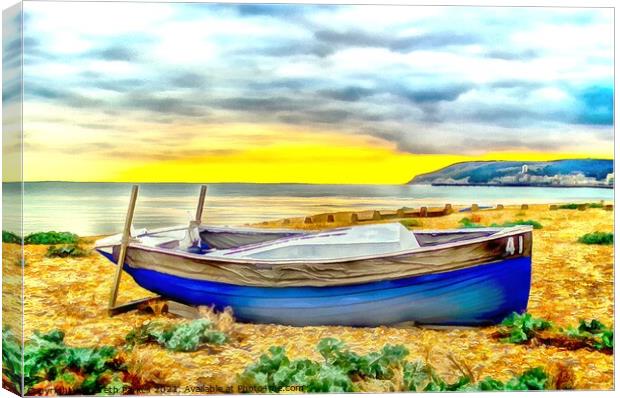 Fisher Boat on Sovereign Beach Canvas Print by Gareth Parkes