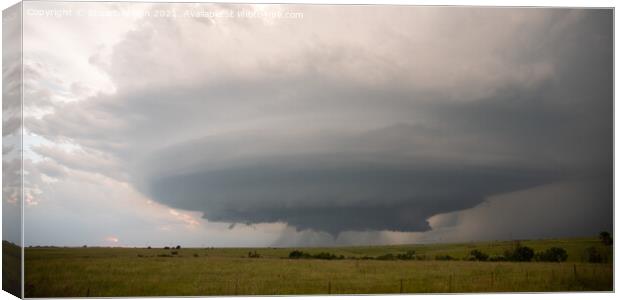 Supercell & Tornado in Eastern Kansas Canvas Print by Stuart Wilson