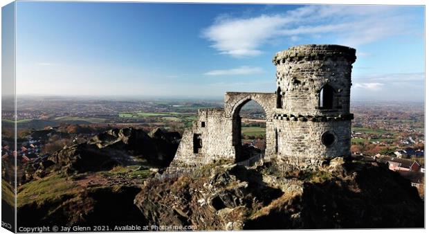 Mow Cop Castle by Drone Canvas Print by Jay Glenn