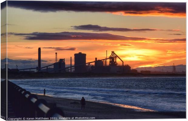Industrial sunset Canvas Print by Karen Matthews