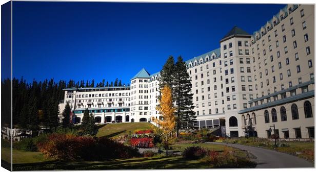 Fairmont Hotel in Lake Louise Alberta Canada Canvas Print by PAULINE Crawford