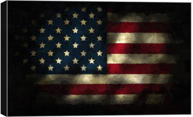 American Flag Digital Painting USA Flag Canvas Print by PAULINE Crawford