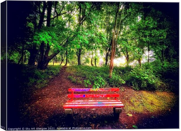 Graffiti Bench  Canvas Print by Stu Art Glasgow