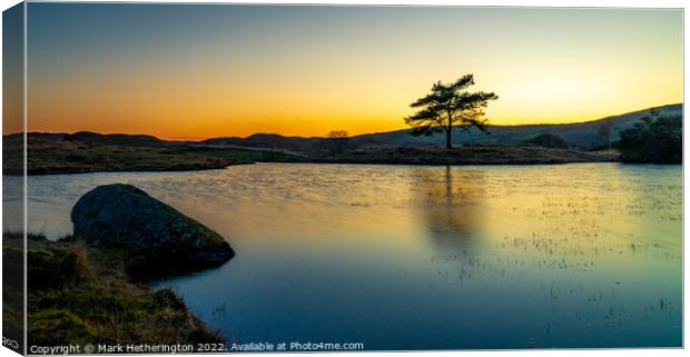 Kelly Hall Tarn Sunset Canvas Print by Mark Hetherington