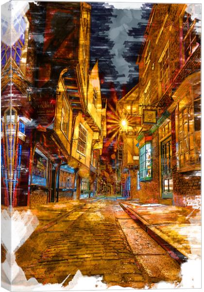 York Shambles - Sketch Canvas Print by Picture Wizard