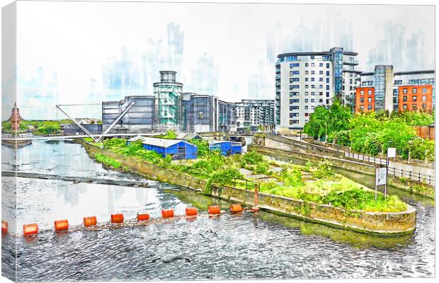 Fearns Island Leeds - Sketch Canvas Print by Picture Wizard