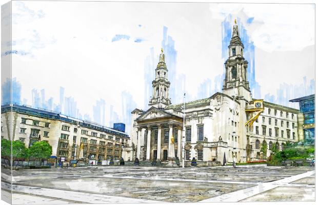 Millennium Square Leeds - Sketch Canvas Print by Picture Wizard