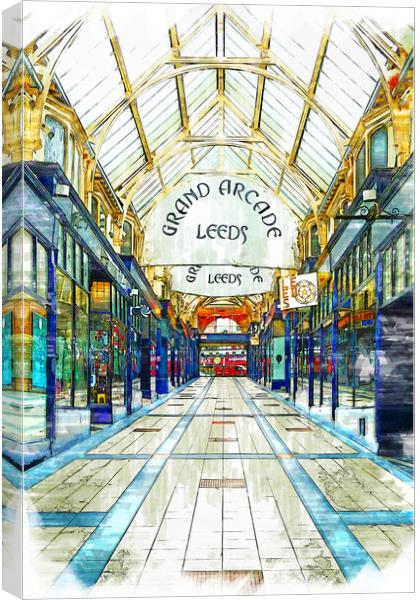 Grand Arcade Leeds - Sketch Canvas Print by Picture Wizard