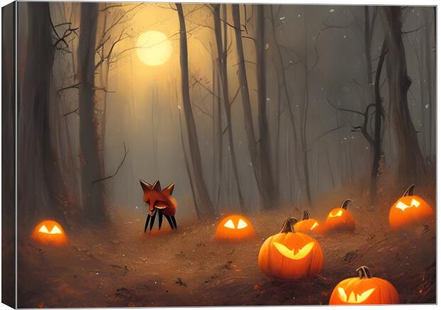 Foxy Halloween Canvas Print by Picture Wizard