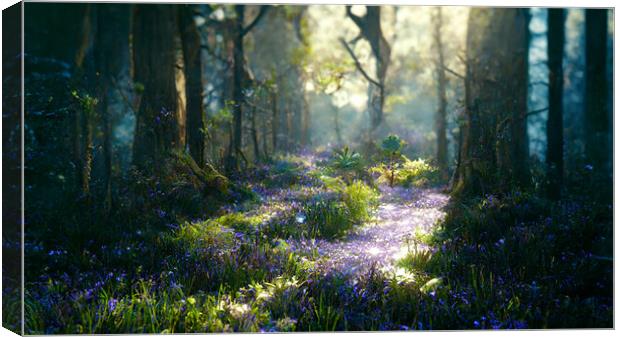 Bluebells In The Light Canvas Print by Picture Wizard