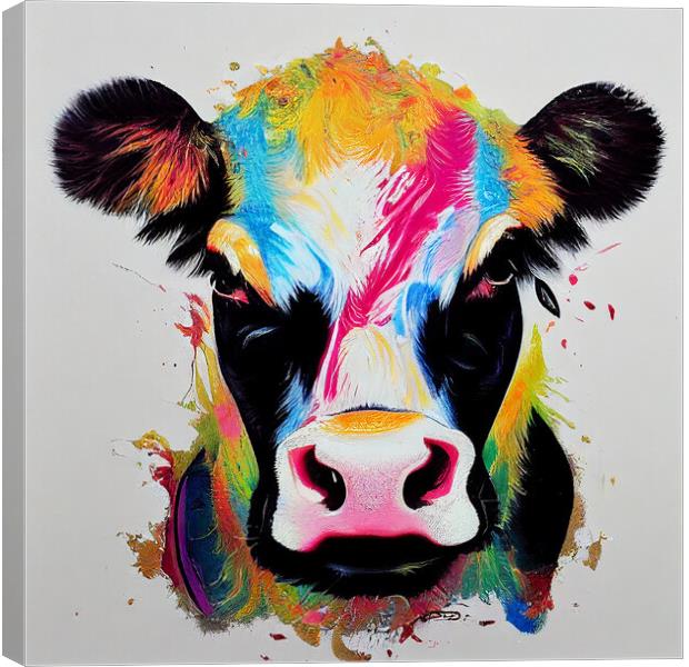 Angry Cow Canvas Print by Picture Wizard