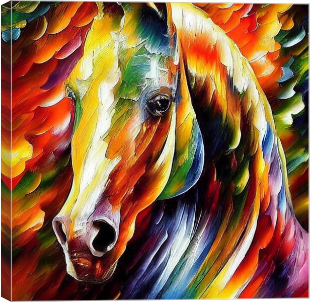 Rainbow Stallion Canvas Print by Picture Wizard