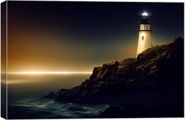 Solitary Lighthouse Canvas Print by Picture Wizard